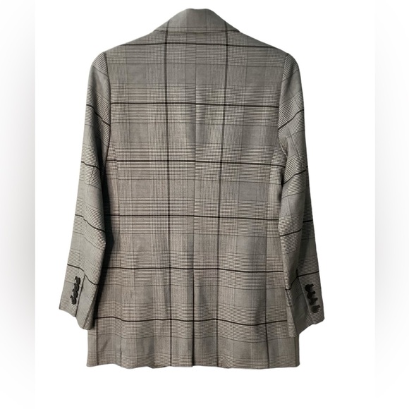 Vince Camuto‎ Womens Glen Gray Plaid Notch-Collar Boyfriend Blazer size 0 - Picture 7 of 16